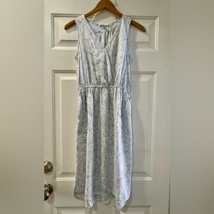 BEACHLUNCHLOUNGE Zhuri Sleeveless Midi Dress 100% Viscose Size XS Blue White